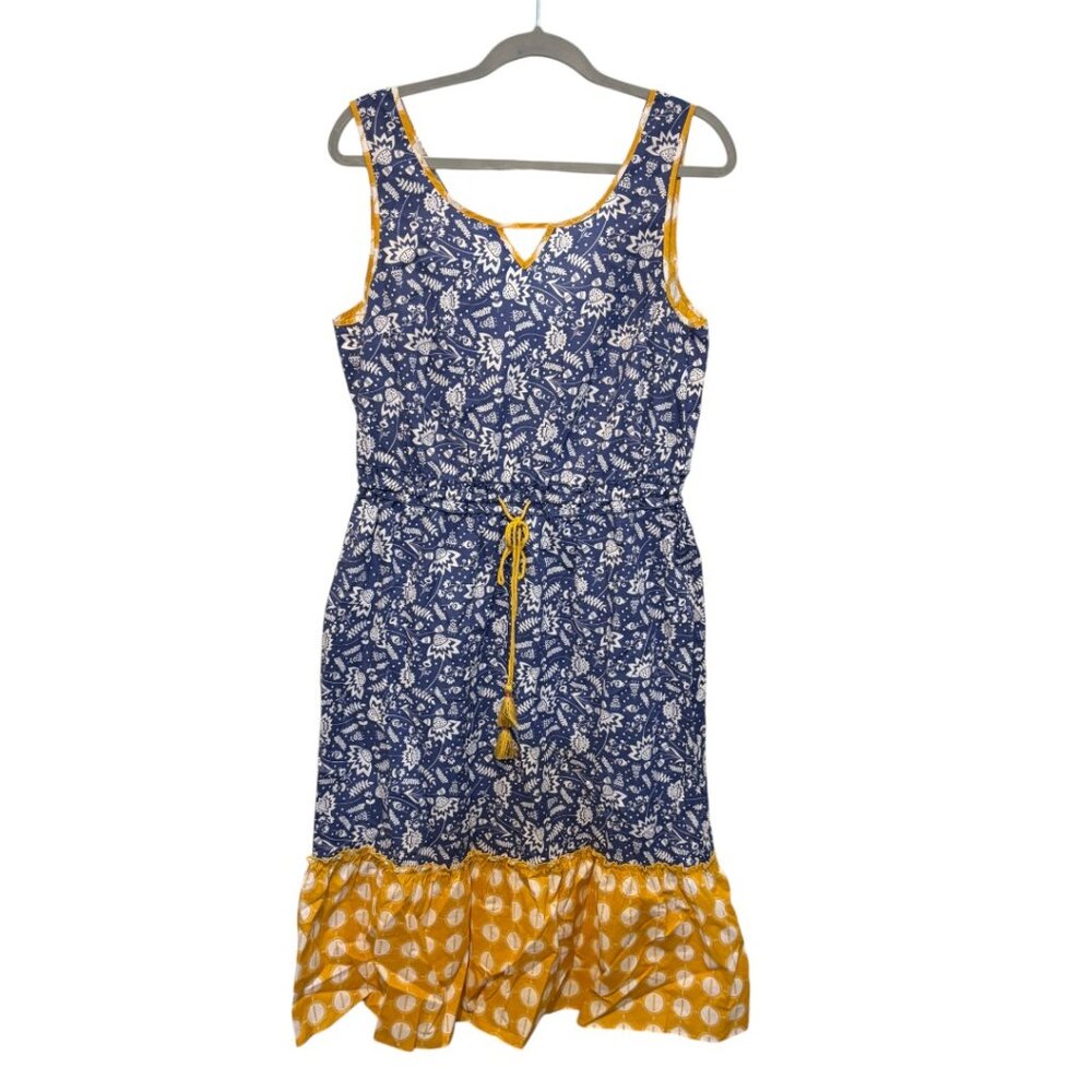 Matilda Jane Blue Ridge Sleeveless Button Back Drawstring Ruffle Dress - Picture 3 of 12